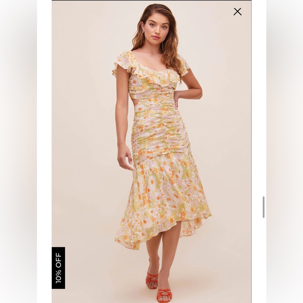 ASTR THE LABEL DEVEREAUX CUTOUT FLORAL DRESS
